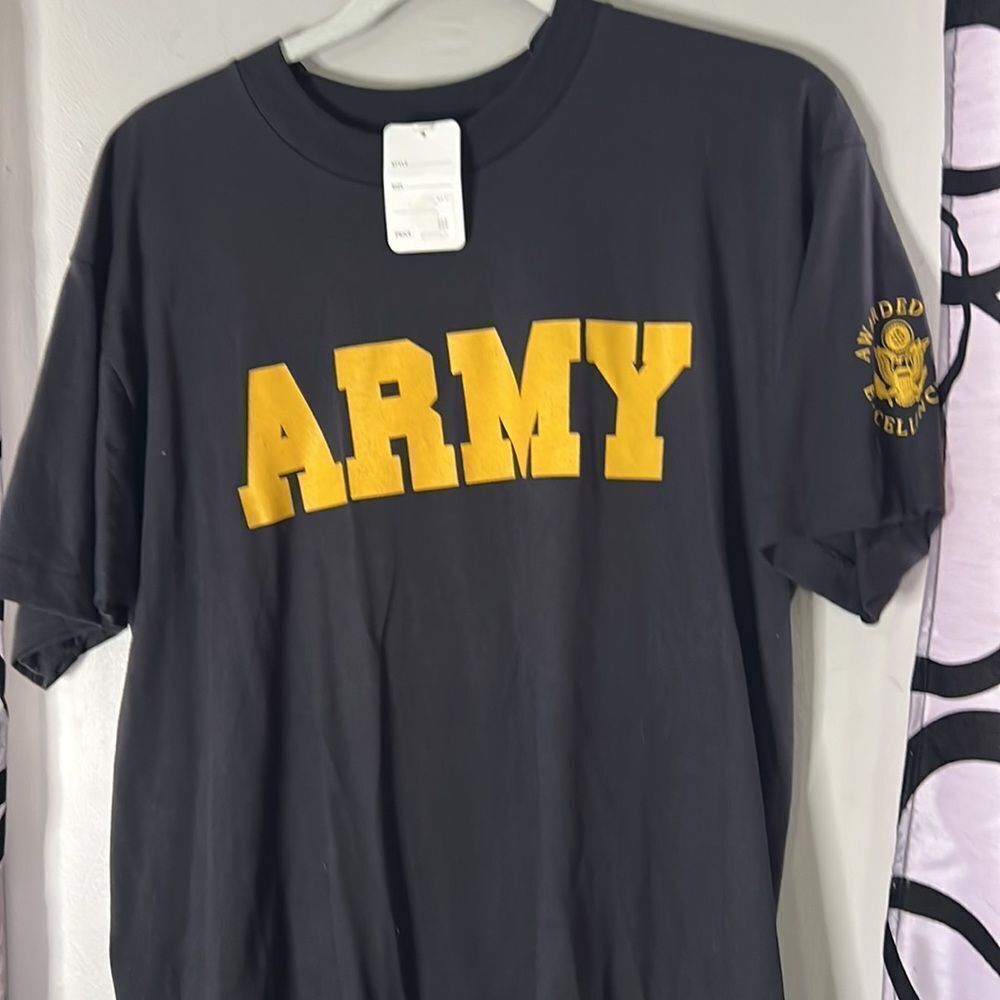 US Army jump college black and gold short sleeve shirt new size large - Picture 2 of 10